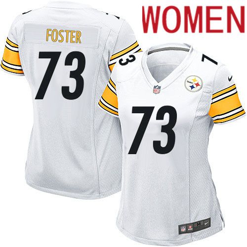 Women Pittsburgh Steelers #73 Ramon Foster Nike White Game NFL Jersey->women nfl jersey->Women Jersey